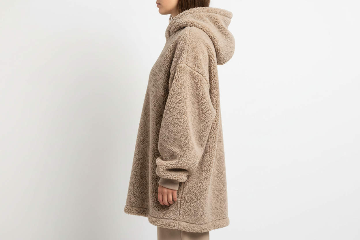 Oversized Fleece Hoodie - Zijkant